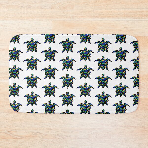 Item preview, Abstract Fragmented Geometric Sea Turtle in Blue Emerald and Gold designed and sold by zoughlal.