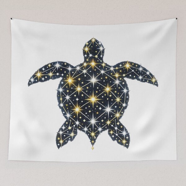 Item preview, Celestial Sea Turtle Constellation in Starry Night Sky designed and sold by zoughlal.
