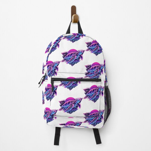 Item preview, Synthwave Neon Sea Turtle in Retro 80s Grid Geometry designed and sold by zoughlal.