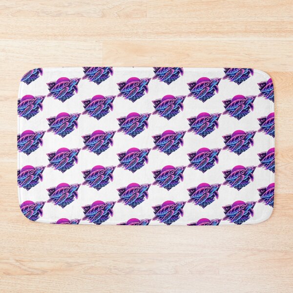 Item preview, Synthwave Neon Sea Turtle in Retro 80s Grid Geometry designed and sold by zoughlal.