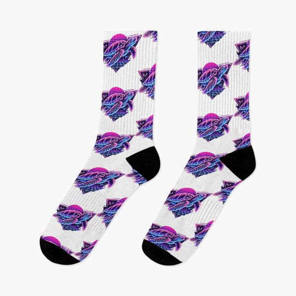 Item preview, Synthwave Neon Sea Turtle in Retro 80s Grid Geometry designed and sold by zoughlal.