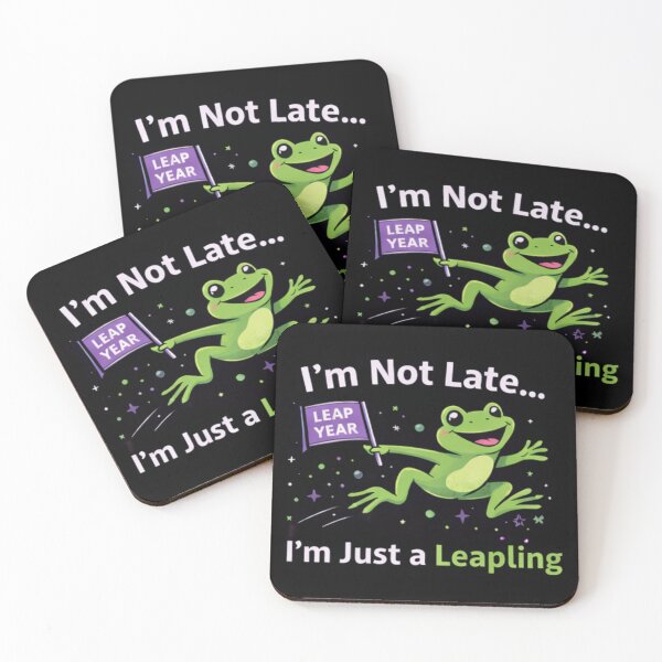 Item preview, Not Late Birthday - Leapling Frog With Leap Year Banner designed and sold by Leap29 Designs.