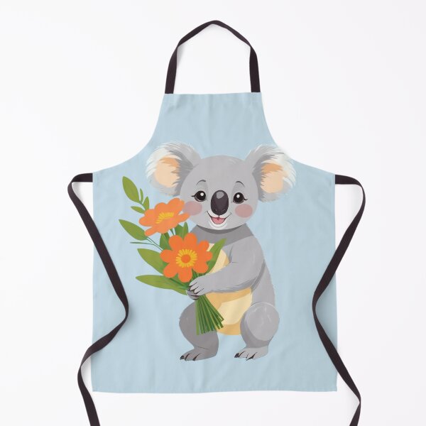 Item preview, Cute Koala Holding Orange Flowers Kawaii Illustration Art designed and sold by CANDO ART STORE.