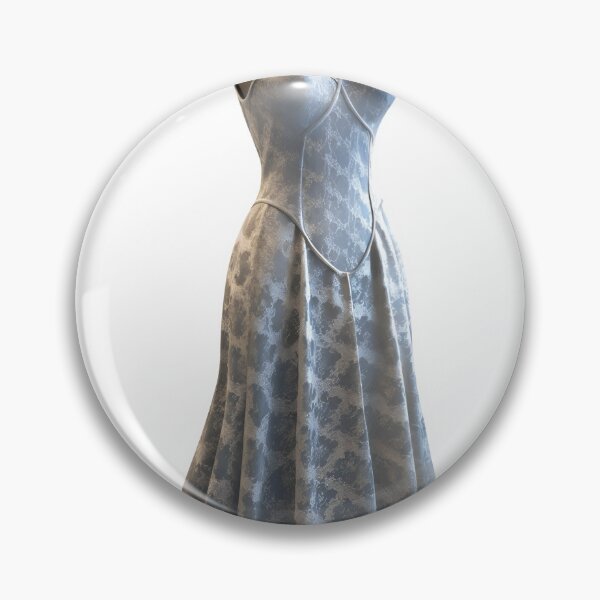 Item preview, Sleeveless silver satin halter gown on mannequin with teardrop inset designed and sold by Creative88Art.