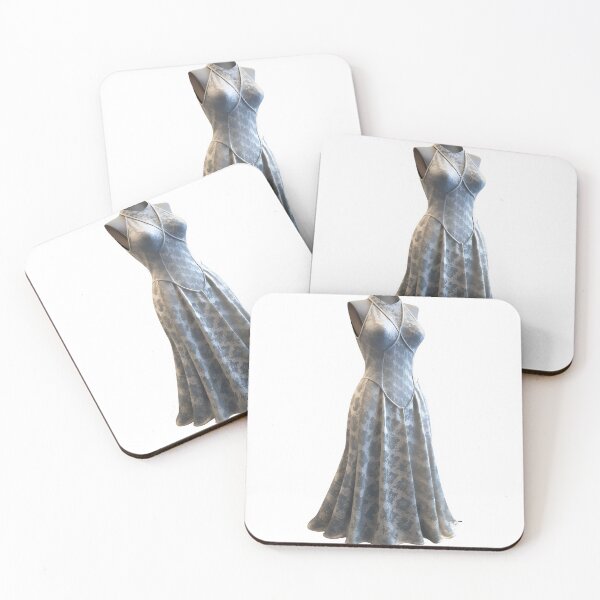 Item preview, Sleeveless silver satin halter gown on mannequin with teardrop inset designed and sold by Creative88Art.