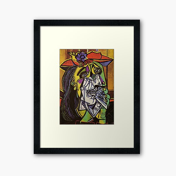 THE WEEPING WOMAN - PICASSO Framed Art Print