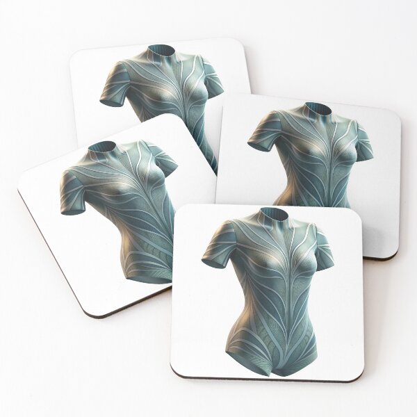 Item preview, Form fitting bodysuit with leaf like panels and ribbed textures designed and sold by Creative88Art.