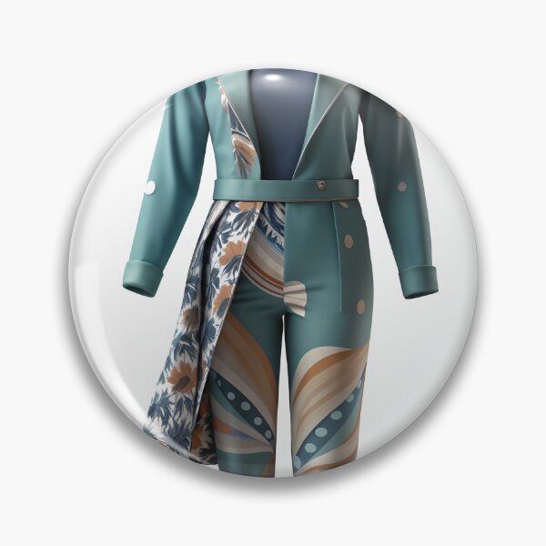 Item preview, Teal women's ensemble on ghost mannequin with asymmetrical prints designed and sold by Creative88Art.