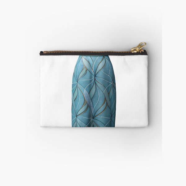 Item preview, Teal blue midi skirt with metallic leaf motif on black background designed and sold by Creative88Art.