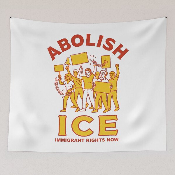 Item preview, Abolish ICE Protest March Breaking Chains Immigrant Rights Art designed and sold by zzz888.