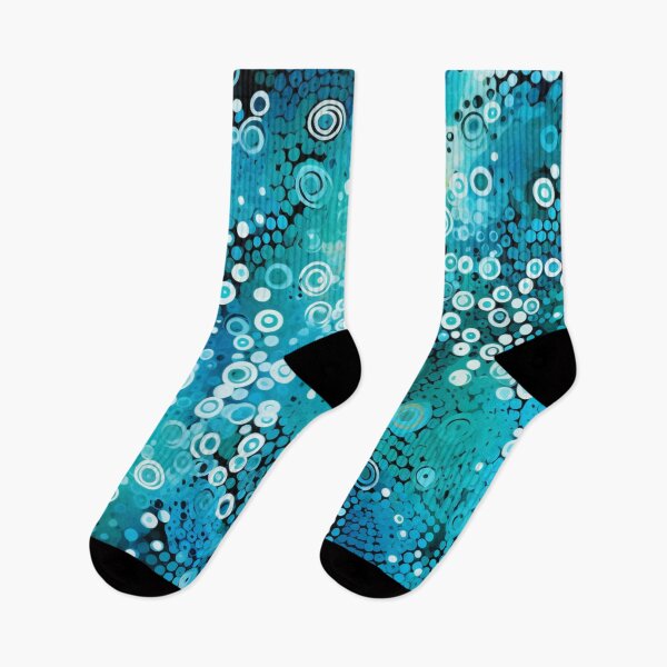 Item preview, Aboriginal Inspired Dot Art - Turquoise and White Bubbles designed and sold by GrinGalore.