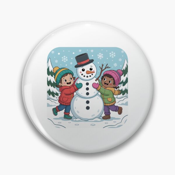 Item preview, Happy children build a cheerful snowman designed and sold by desinganddecor.
