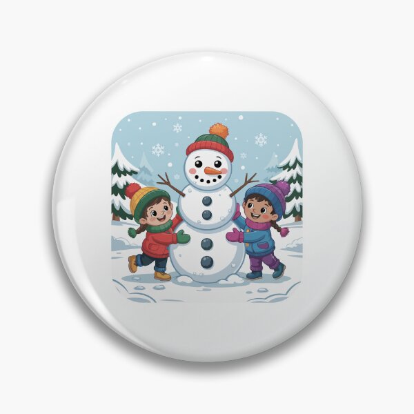 Item preview, Happy children build a cheerful snowman designed and sold by desinganddecor.