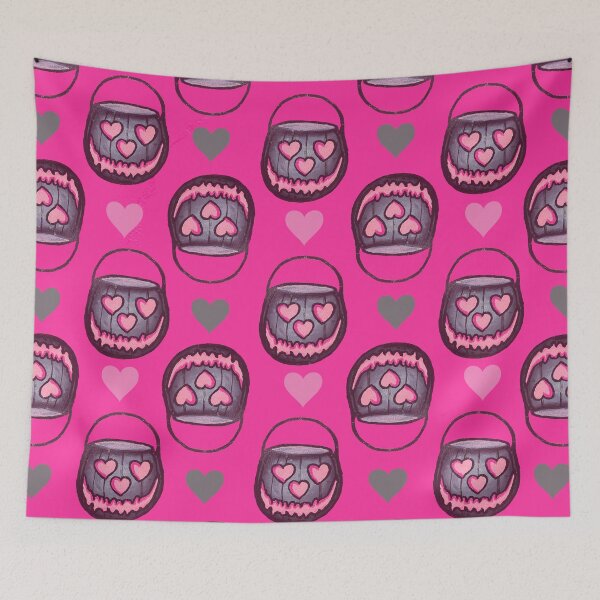 Item preview, Black and Pink Pumpkin Pail designed and sold by BleedStainArt.