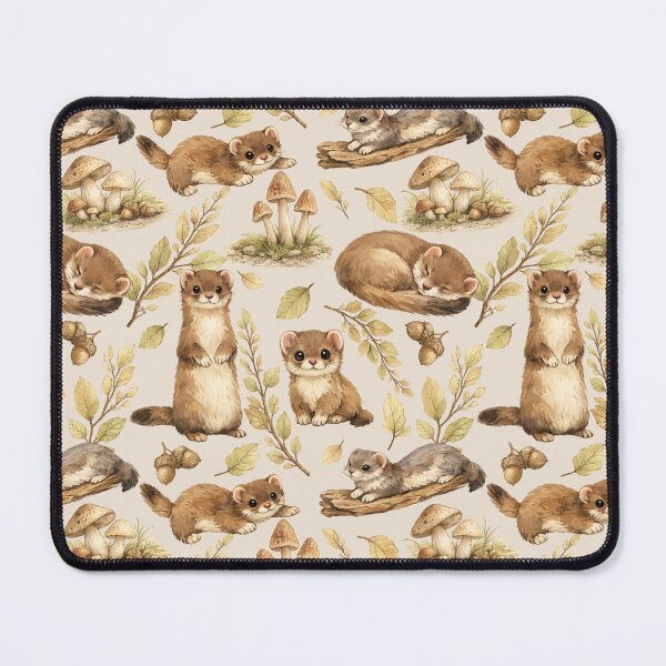 Item preview, Watercolor Otter Set Forest Wildlife Weasel Pattern designed and sold by HeavenStyleArt.