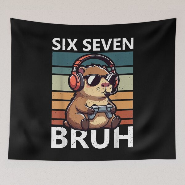 Item preview, Six Seven Bruh 67 Meme Funny Capybara Retro Gaming Kids Boys Art for Men Women Kids , Capybara Gift Lover  designed and sold by DZIRI NAJAT.