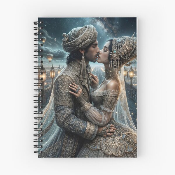 Item preview, Lovers under the starry sky above the dream city designed and sold by KunstGeist.