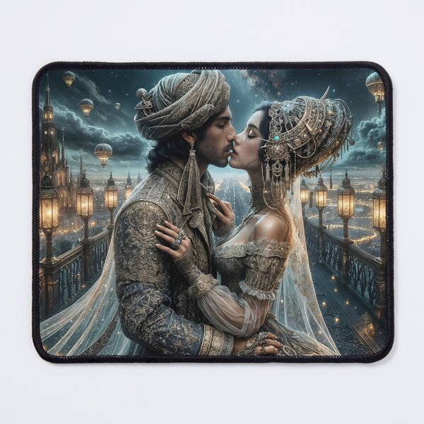 Item preview, Lovers under the starry sky above the dream city designed and sold by KunstGeist.