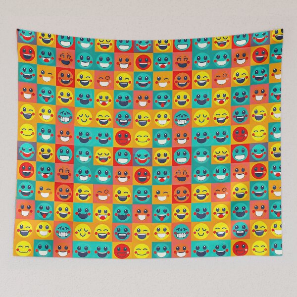 Item preview, Happy Vibes Emoji Pattern // Positive Energy Avatar Print // Joyful Smile & Laugh Seamless Design // Playful Social Media Aesthetic designed and sold by casaloomaria.