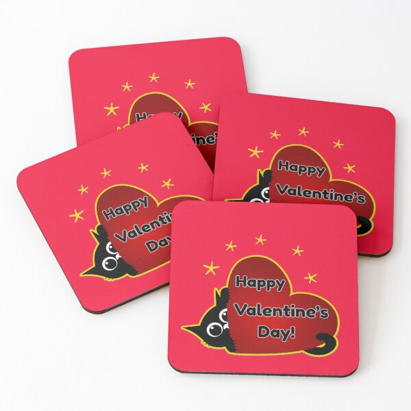 Item preview, Cute Black Cat With Valentine's Day Heart designed and sold by Lovemountain.