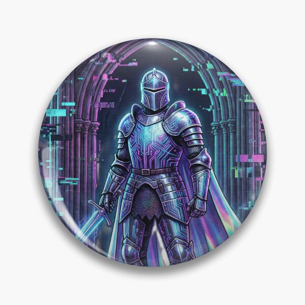 Artikelvorschau, Digital Knight – Future Medieval Cyberpunk Glitch Art entworfen und verkauft von KERK Art and Design.