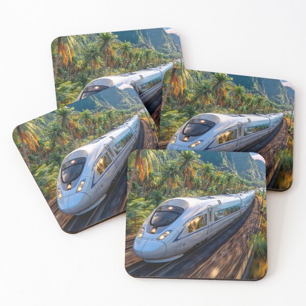 Item preview, Scenic High-Speed Train Through Tropical Landscape designed and sold by Artessie.