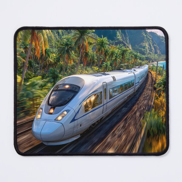 Item preview, Scenic High-Speed Train Through Tropical Landscape designed and sold by Artessie.