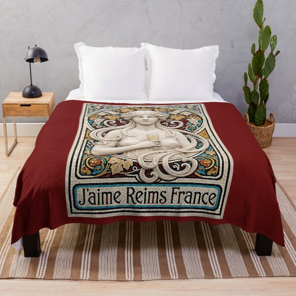 Item preview, J’aime Reims France – Art Nouveau Champagne Mosaic designed and sold by FrancophileFun.