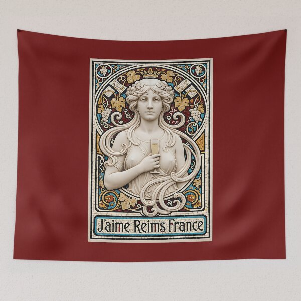 Item preview, J’aime Reims France – Art Nouveau Champagne Mosaic designed and sold by FrancophileFun.