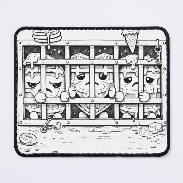 Item preview, Sugar Jail – Funny Dessert Prison (Kawaii Food Line Art) designed and sold by ComedyInkFactor.