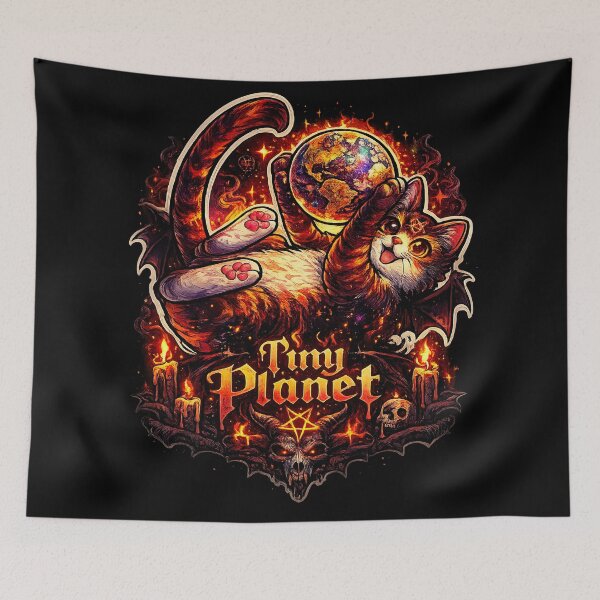 Item preview, Tiny Planet – Dark Guardian Cat of Earth designed and sold by Dominik1994.