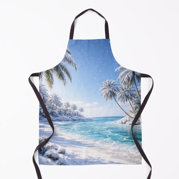 Item preview,  Snowy Tropical Beach Paradise | Winter Palm Trees & Ocean Snowfall Art designed and sold by NAJURE.
