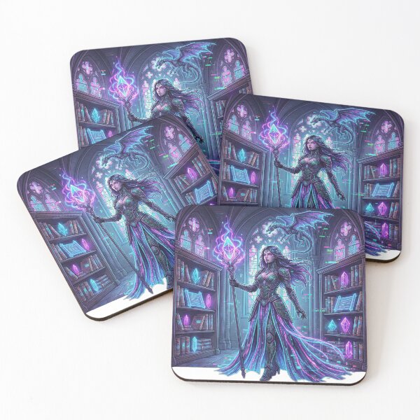 Item preview, Cyberpunk Sorceress – Future Medieval Digital Gothic Mage designed and sold by KERK Art and Design.