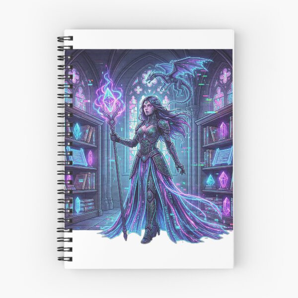Item preview, Cyberpunk Sorceress – Future Medieval Digital Gothic Mage designed and sold by KERK Art and Design.