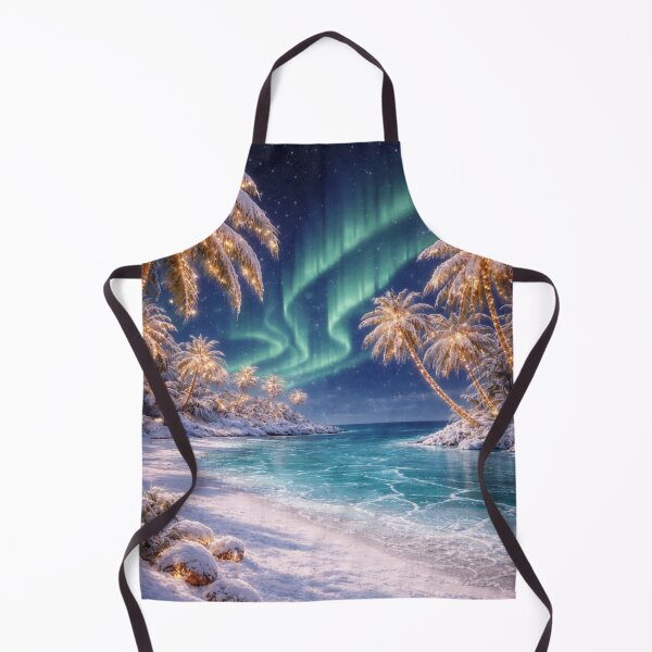 Item preview,  Aurora Snowy Tropical Beach | Northern Lights Palm Trees Winter Paradise Art designed and sold by NAJURE.