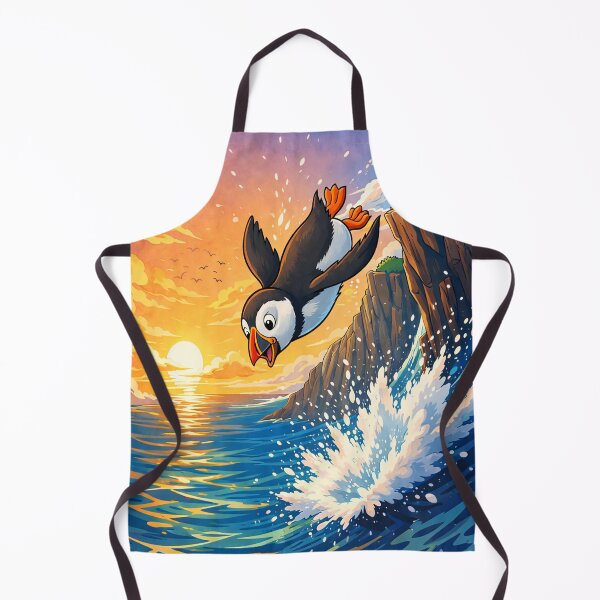 Item preview, Brave Puffin Cliff Dive Over the Ocean designed and sold by alw951.