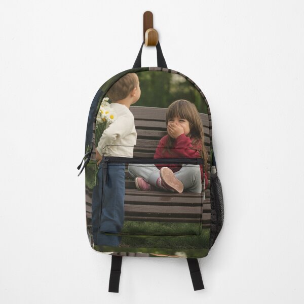 Item preview, Charming Childhood: Sweet Moment of a Boy Giving Flowers to a Girl on a Park Bench designed and sold by PixelVibe782.