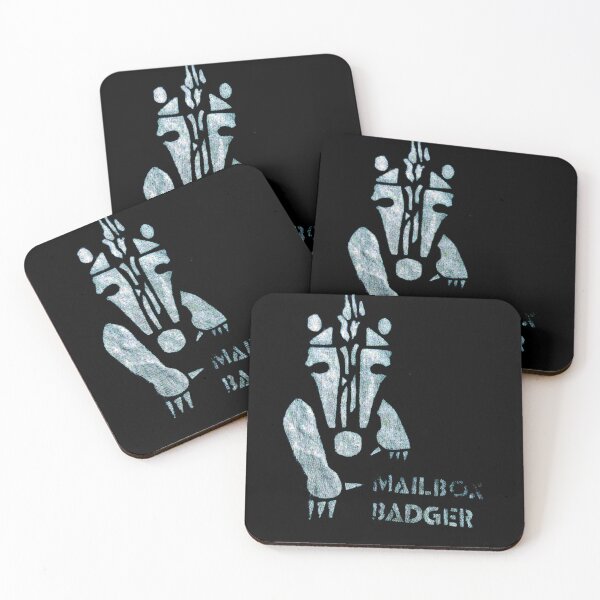 Item preview, Mailbox Badger Spraypaint Stencil - White on Black designed and sold by patrickcallan.