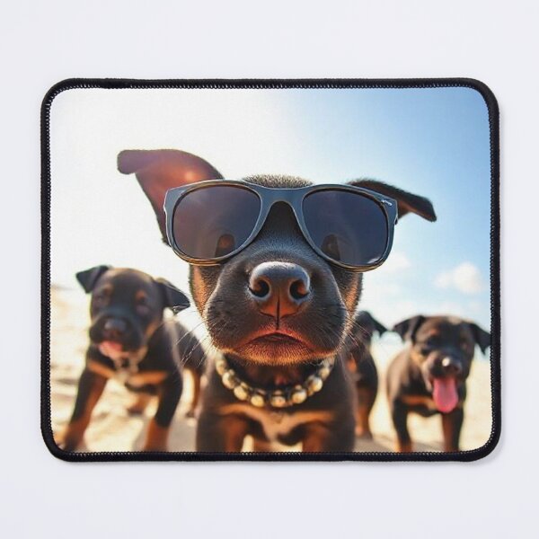 Item preview, Sunny Beach Puppies Vibes – Playful Summer Happiness Captured designed and sold by PixelVibe782.
