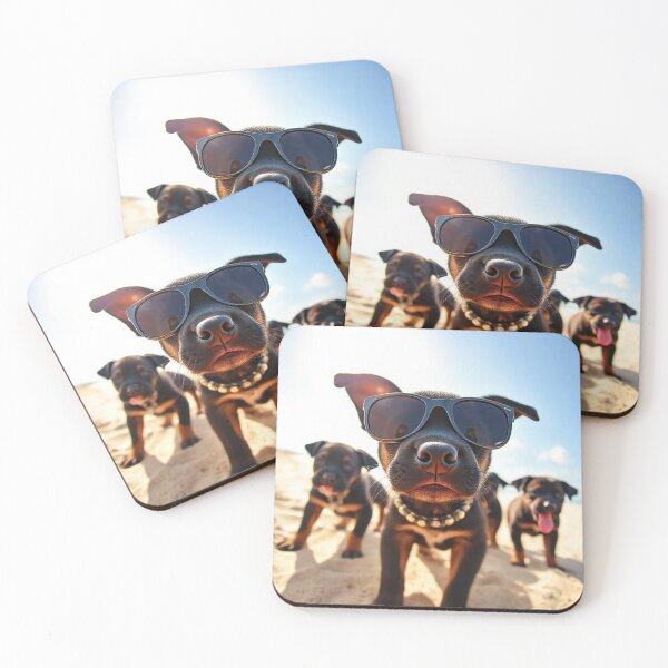 Item preview, Sunny Beach Puppies Vibes – Playful Summer Happiness Captured designed and sold by PixelVibe782.