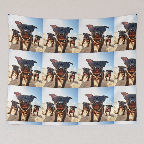 Item preview, Sunny Beach Puppies Vibes – Playful Summer Happiness Captured designed and sold by PixelVibe782.