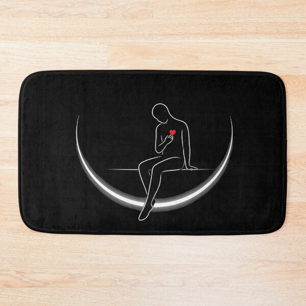 Item preview, Self-Love Minimalist Art – Figure on Edge of Light with Red Heart designed and sold by Qwibbo.