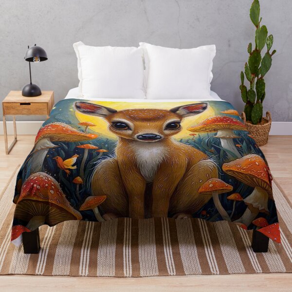 Item preview, Moonlit Meadow: Cute Baby Deer in a Mystical Forest designed and sold by shaang.