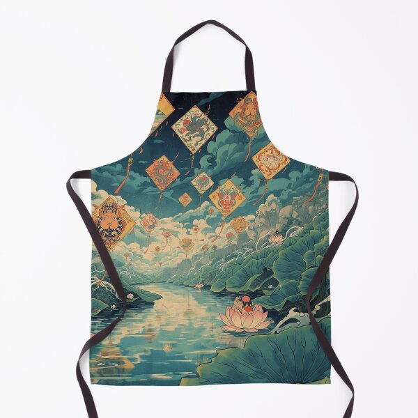 Item preview, Surreal Ukiyo‑e Kite Festival With Mythical Creatures Fantasy Art designed and sold by Vandy Fullam.