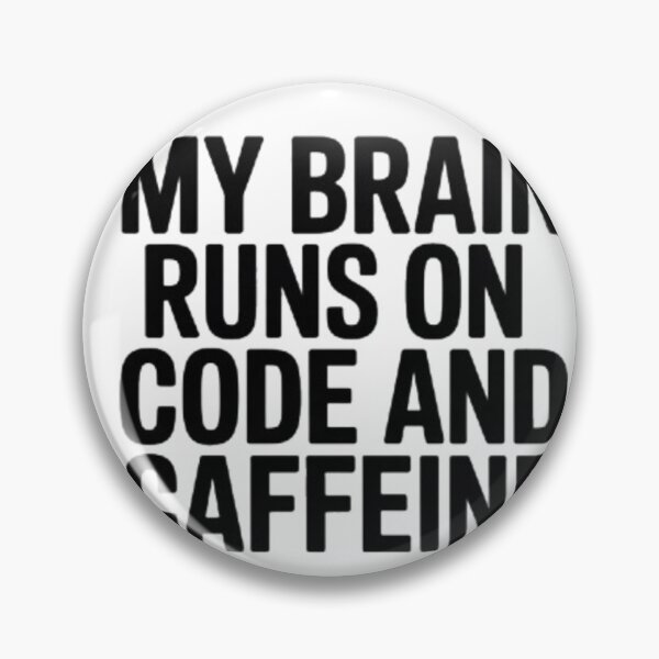 Item preview, My Brain Runs on Code and Caffeine – Programming Quote Tee designed and sold by Warda-Store.