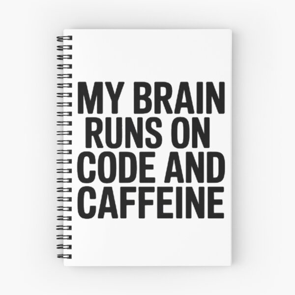 Item preview, My Brain Runs on Code and Caffeine – Programming Quote Tee designed and sold by Warda-Store.