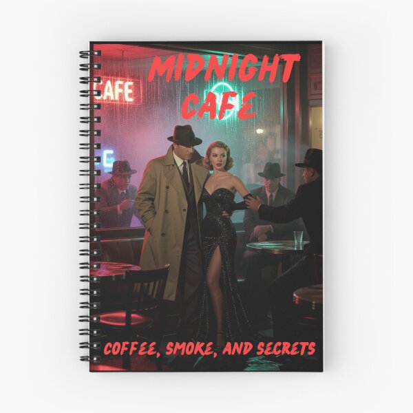 Item preview, Midnight Cafe Notebook Journal designed and sold by VintageLantern.