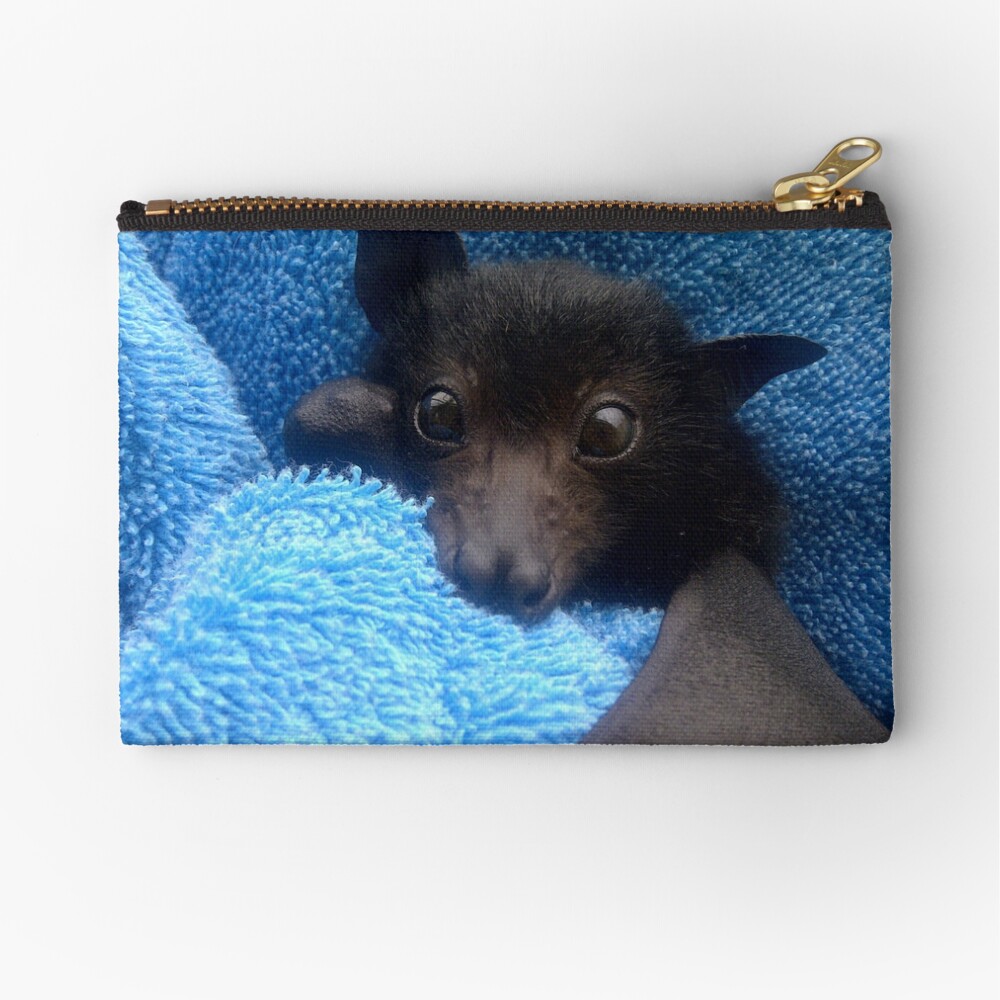 Baby Bat Cruz In Blue. Zipper Pouch