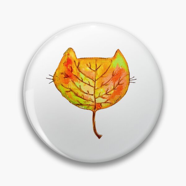Item preview, Fall Leaf Cat Face Cozy Watercolor designed and sold by LadyLucasArt.
