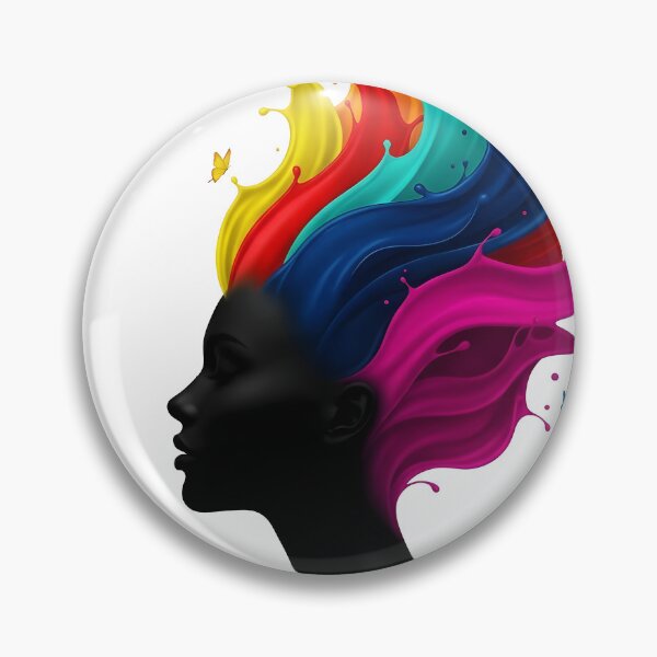 Item preview, Colorful Mind Awakening – Abstract Woman Silhouette with Flowing Paint designed and sold by R-B-Colors.